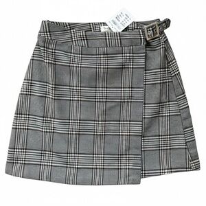 Brandy Melville Plaid Skirt Black White Brown Preppy Y2K Girlhoodcore OS